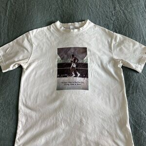 Zara Muhammad Ali T-shirt Float Like A Butterfly Sting Like A Bee L-size White